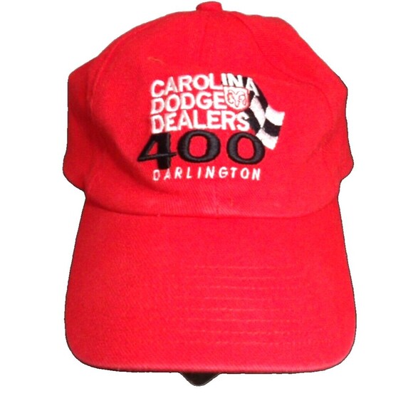 Darlington 400 Red Carolina Dodge Red Baseball Cap Hat Grab Life by the Horns - Picture 1 of 6